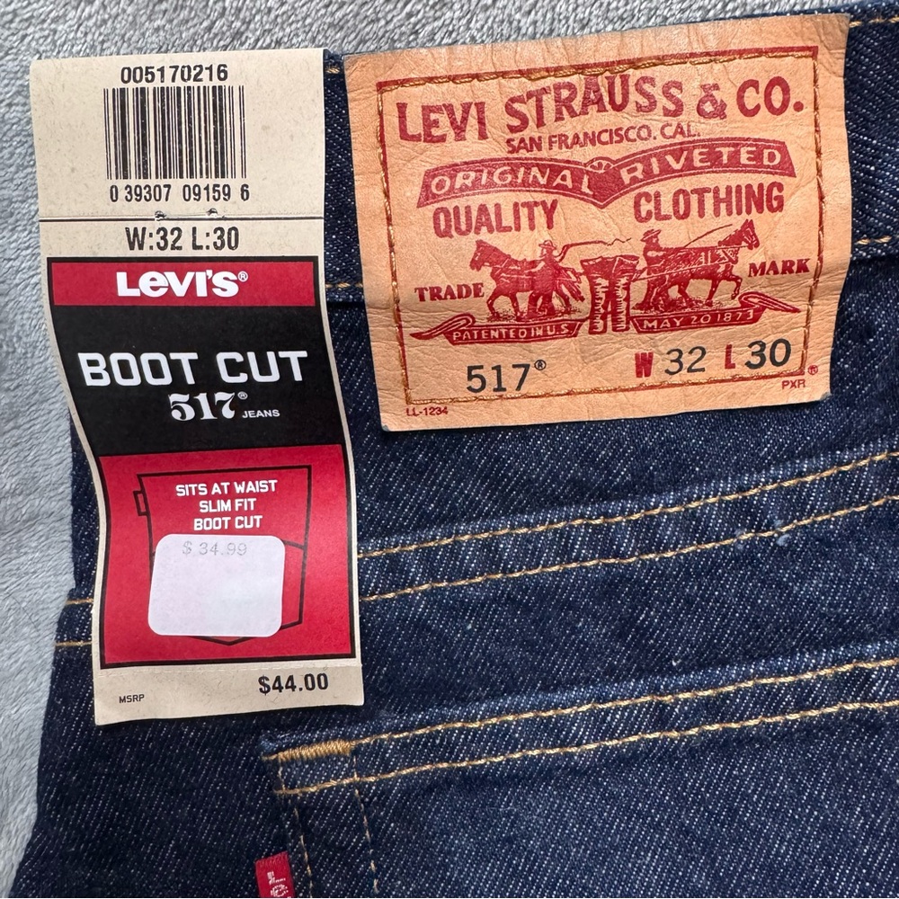 Levi's Men's Bootcut 517 Jeans - Dark Blue - Picture 2 of 3